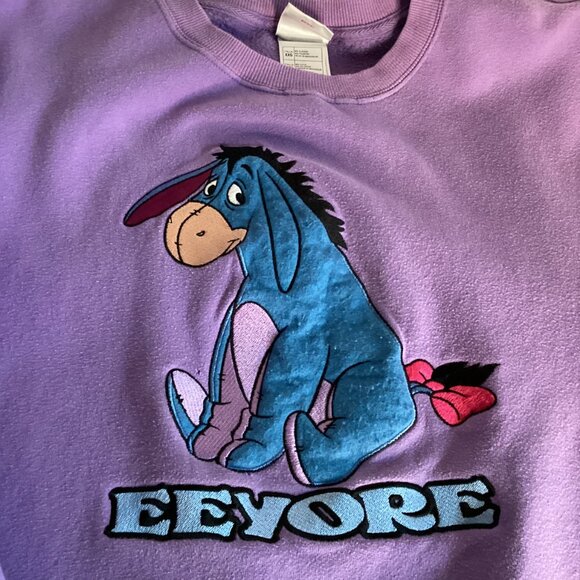 Vintage Disney Eeyore Pullover Sweatshirt – Purple Fleece, Size 2XL - Picture 2 of 7